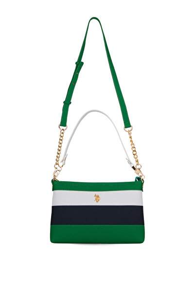 U.S. Polo Assn. Geantă Messenger pentru femei, verde-albastru marin-alb, Us26265