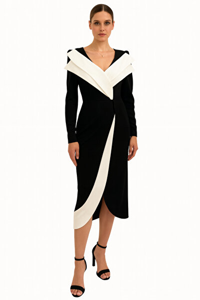 PRİNCESS فستان انيق باللونين الاسود والابيض