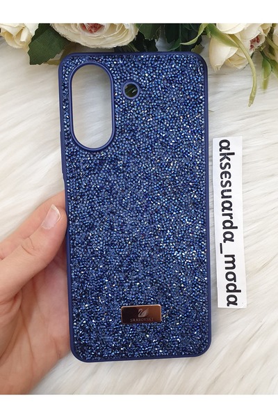 ZB Aksesuarda Moda Xiaomi Redmi 13C and Poco C65 Compatible Luxury Swarovski Stone Case