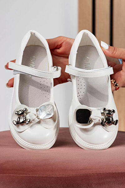 Zaira Pantofi fete albi din piele ecologica Alina2 #21352 - 31