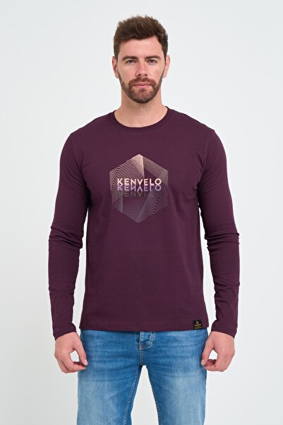 KVL by KENVELO Men's long-sleeved T-shirt with logo print