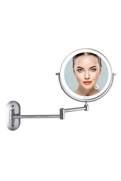 Auxmir LED Cosmetic Mirror, 1x-5x Magnification, Rechargeable, Touch Switch, 360 Rotation, Double-