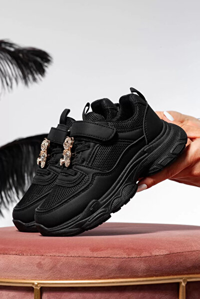 Zaira Adidasi copii negri din piele ecologica Cris #21342 - 31