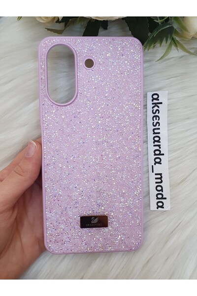 ZB Aksesuarda Moda Xiaomi Redmi 13C and Poco C65 Compatible Luxury Swarovski Stone Case