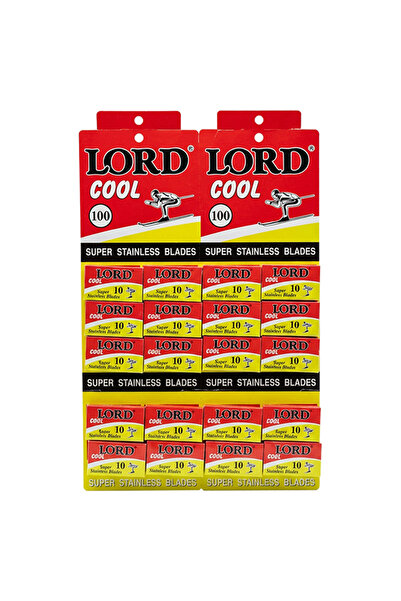 Lord شفرات حلاقة مزدوجة الحواف رائعة، 10 قطع - ستانلس ستيل أحمر/أصفر