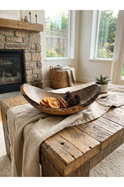 Tantobushcraft وعاء تقديم وديكور خشبي ريفي مصنوع يدويًا من خشب الجوز الطبيعي ...