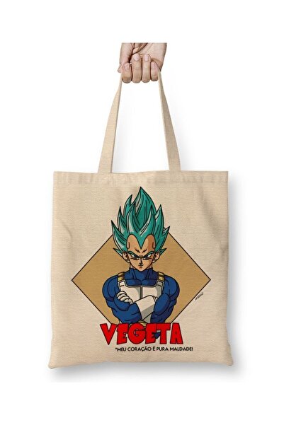 Toyaso حقيبة تسوق من القماش الأبيض من Dragon Ball Z Vegeta Meu Pura Maldade ب...