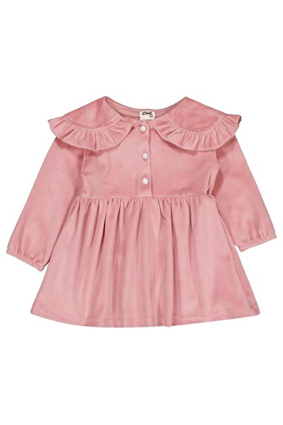 Civil Baby Eteği Büzgülü 6-18 Ay Jile ve Elbise - Pembe 9-12 Ay