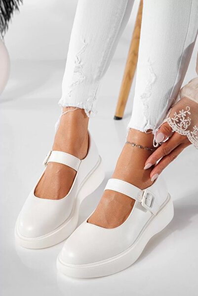 Zaira Pantofi casual dama albi din piele ecologica Ruby #20882