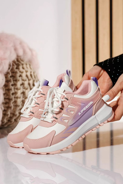 Zaira Ροζ παιδικά πάνινα παπούτσια από οικολογικό δέρμα Helen #21043 - 36