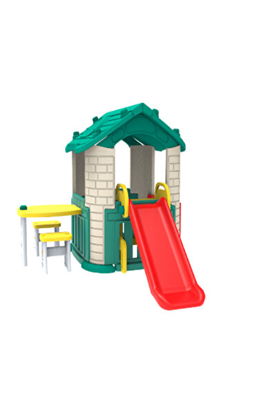 Colorland بيت اللعب السعيد مع زحليقة وطاولة وكرسي أخضر CHD-805 مجموعة اللعب (...