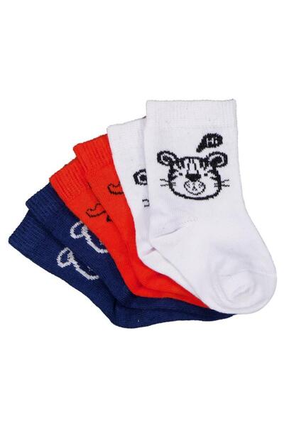 Civil Baby Hero Animal 3-Piece 6-Piece Baby Boy Socks Set - Standard 6 Months