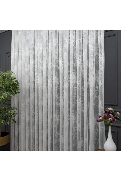 Belvedere Frequent Pleated Marble Pattern Lace Tulle Curtain