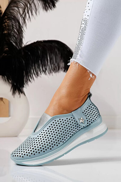 Zaira Pantofi casual dama albastri din piele naturala Lidia #21555 - 41