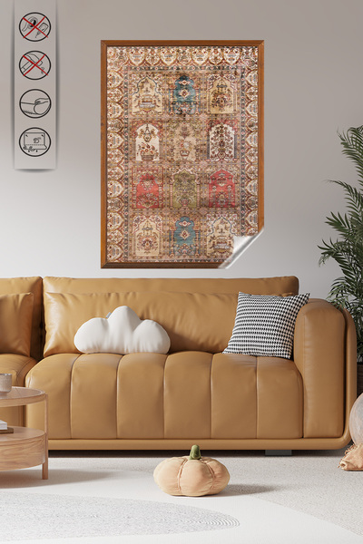 Akıllı Kağıt Statik Tutunma Özellikli Tablo - Poster Halı Desen (Model- 3)