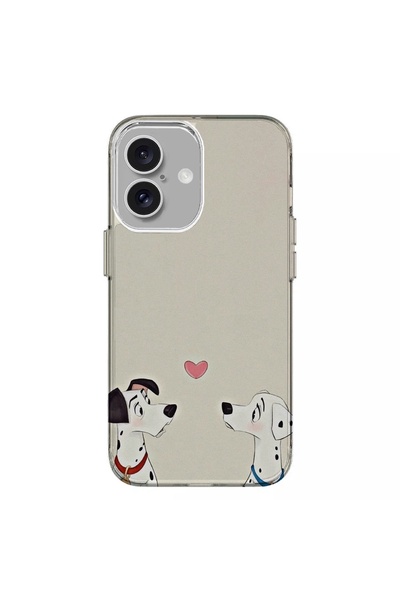 Turkuaz Luxury Silicone Case with Dalmatian Design for iPhone 16 Compatible
