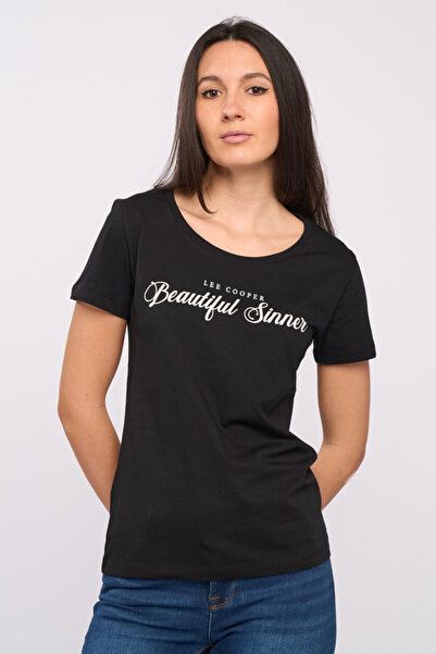 Lee Cooper Women's T-shirt with text message and logo