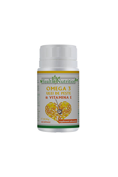 Health Nutrition Omega 3 ulei de peste 500 mg + Vitamina E 5mg, 60 capsule moi
