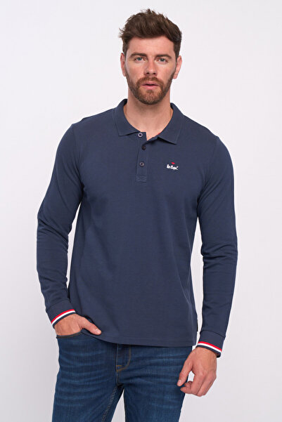 Lee Cooper Men's long-sleeved polo shirt with logo