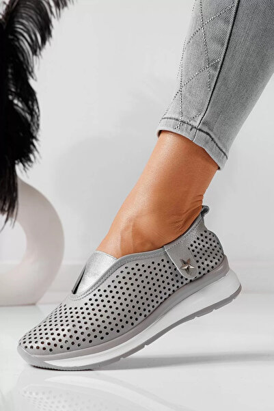 Zaira Women's gray casual shoes made of natural leather Lidia #21554 - 41