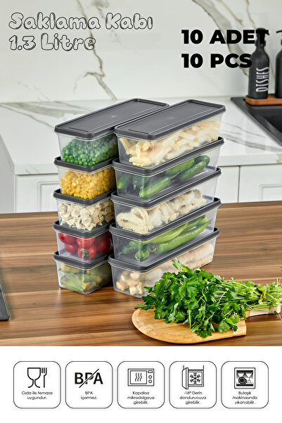 Mefa Mutfak Refrigerator Organizer Storage Container Suitable for Microwave a...