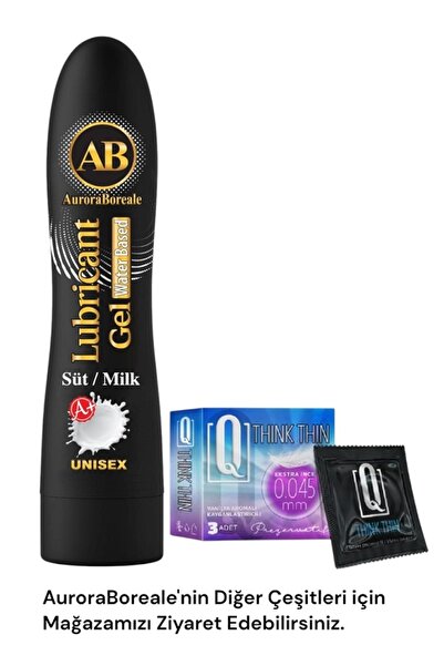 AuroraBoreale Tırtıklı 3 lü Prezervatif Condom Büyük Boy Süt Aromalı Kayganla...
