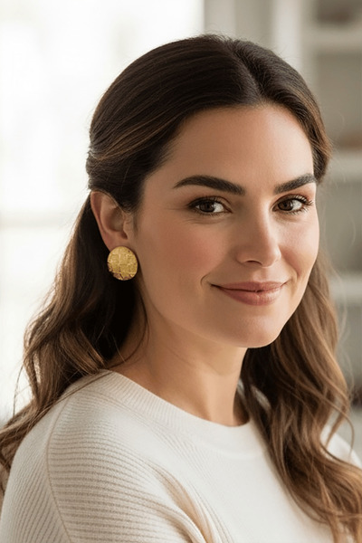 TAKIŞTIR Altın Renk Çelik Küpe (Çift)