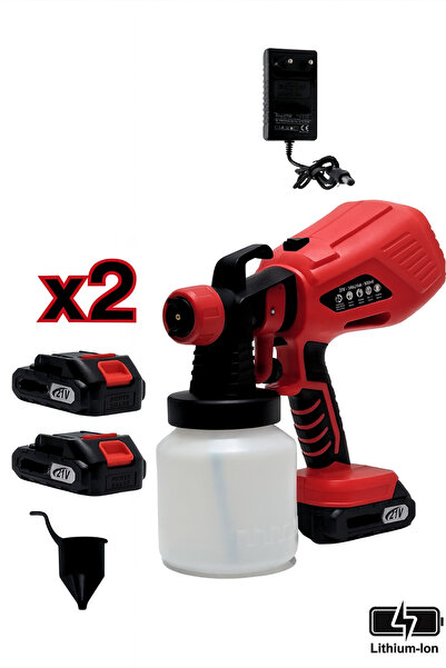 OPTIVEX 21v Çift Akülü Yüksek Basınçlı Püskürtme Boya Tabancası Şarjlı Ilaçla...