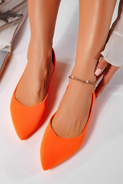 Zaira Balerini dama portocalii din piele ecologica Rizki #21662 - 40