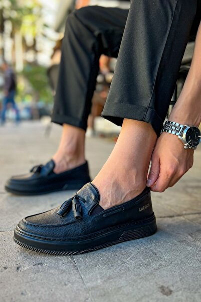 Lucy Shoes YG127 Loafer-X Pantofi clasici din piele Corcik pentru bărbați, fă...