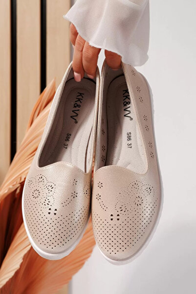 Zaira Γυναικείες μπεζ μπαλαρίνες από οικολογικό δέρμα Sara #21776