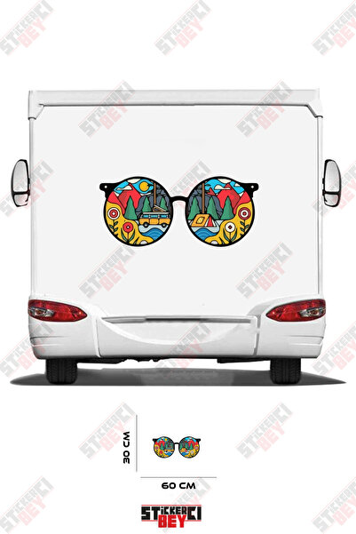 STİCKERCI BEY Nature Patterned Glasses Visual Caravan Sticker Coating