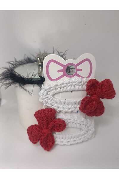 elaa aksesuar Handmade Floral Bowknot Snap Knit Buckle