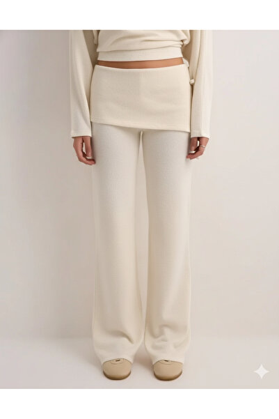 fablair Bağlama Detaylı Geniş Paça Modal Kumaş Pantolon