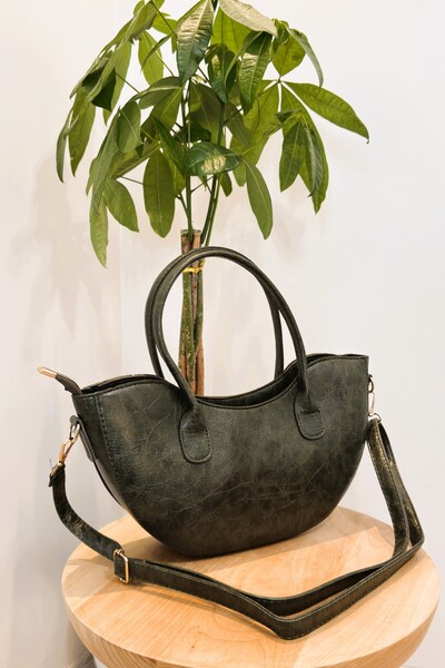 Classbag Modern Çapraz Askılı Haki Moon Bag Kadın El Omuz Çantası