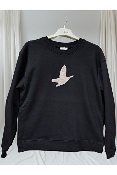 Serra Kadın Siyah Baskı Detaylı Sweatshirt