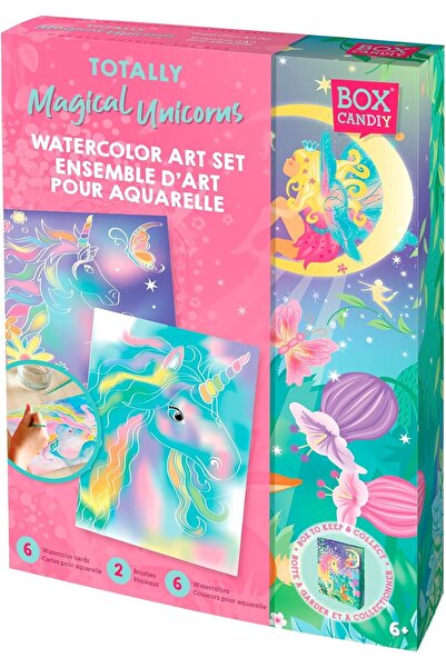 Box Candiy BC1931 Watercolour Painting Craft Set - Unicorn Keepsake Gift (6+)