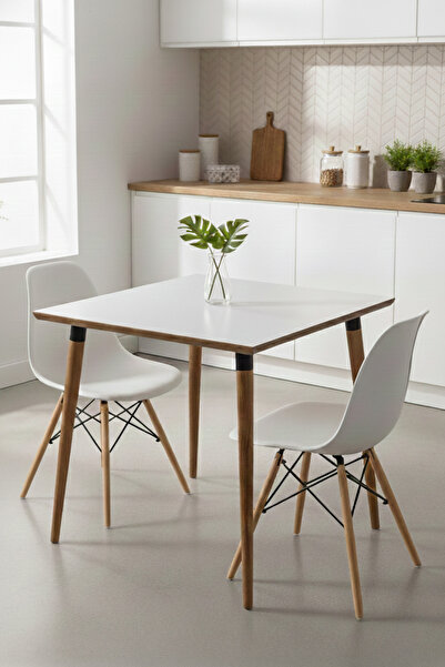 Dorcia Home Terano Mutfak Masası Takımı, 2 adet Mona Sandalye, 1 Adet Terano Masa