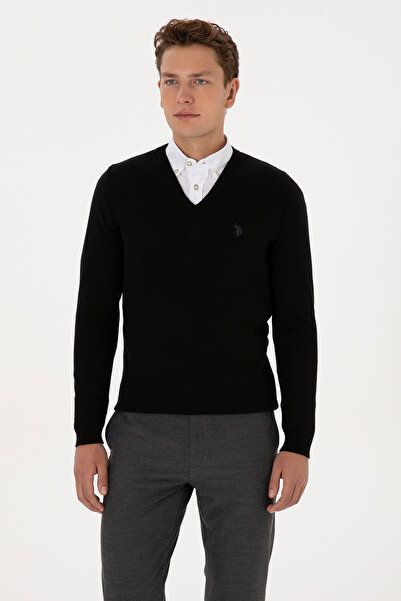 U.S. Polo Assn. سترة رجالية سوداء أساسية 50313662-VR046