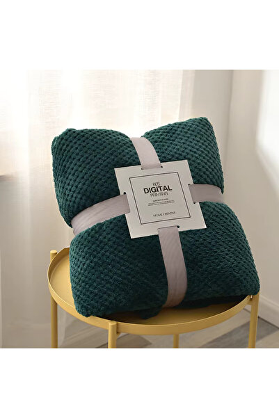 OEM Fluffy Blanket with Fur 200x230cm, Unique Pattern, Premium Material, 2 Persons, Green