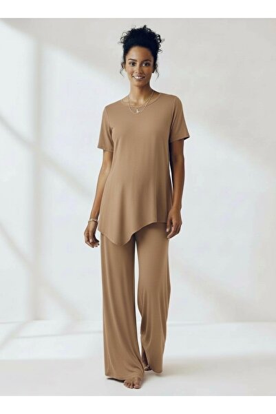 SARE ERKMEN Maternity Clothing Combed Cotton (Stretch Fabric) Top and Bottom Set