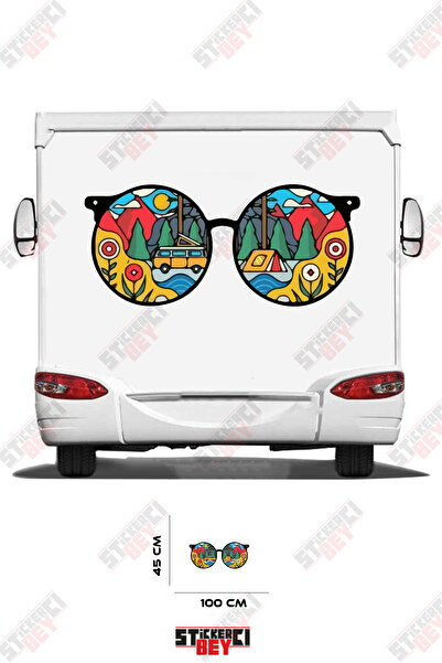 STİCKERCI BEY Nature Patterned Glasses Visual Caravan Sticker Coating