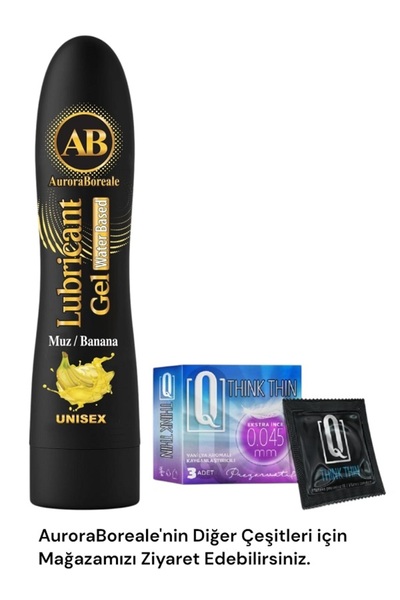AuroraBoreale Tırtıklı 3 lü Prezervatif Condom Büyük Boy Muz Aromalı Kayganla...