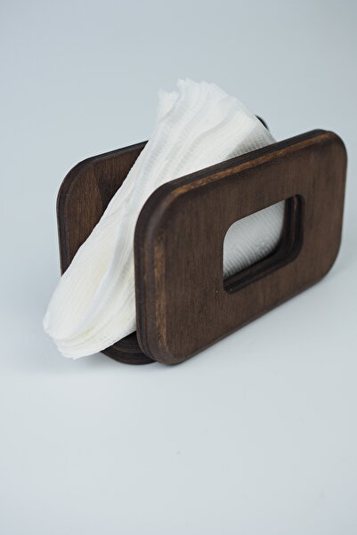 Bel&Co Home Rustik Ahşap Yatay Peçetelik - Dekoratif Masa Üstü Sunum Standı (...