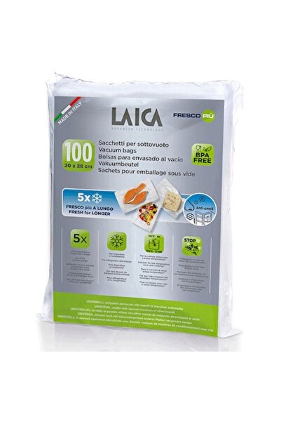 LAICA VT3501 Vacuum Food Bags Set, 20x28 cm, 100 Bags