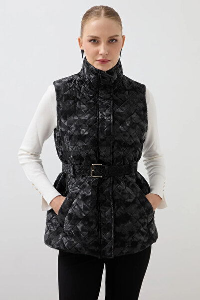 indigo giyim Quilted Cube Patterned Vest 9050