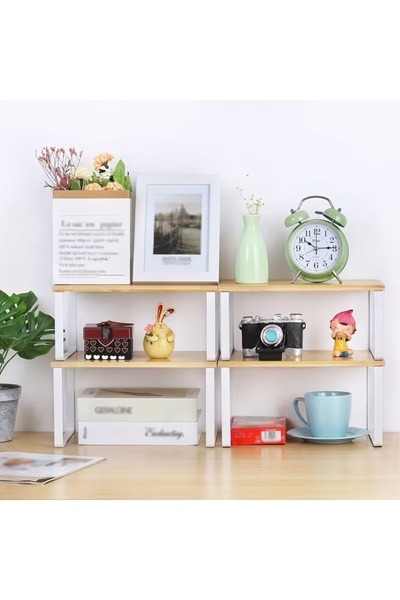 Retinaevim dekoratif 2 li mutfak dolap düzenleyici raf