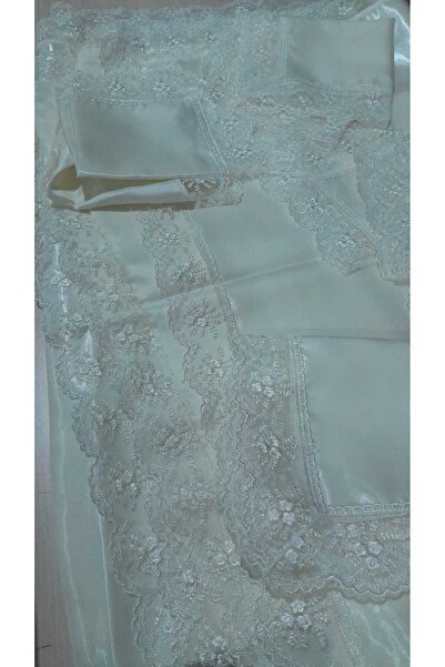 Papatyam مفرش طاولة جاهز بحاشية مزركشة 220×150 // 8 قطع من المناديل 35×35