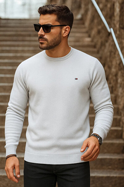 comstar سترة تريكو بيضاء برقبة دائرية للرجال من Daily Trend