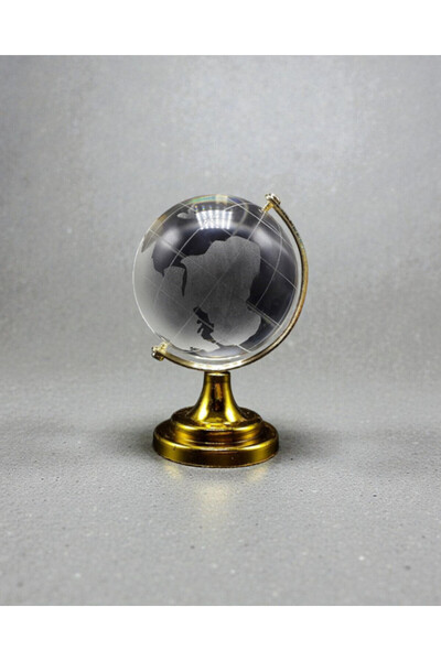 GİTTİGİTTİ Gold Metal Görünümlü Mini Dünya Küresi 6 cm Kristal Dekoratif Küre